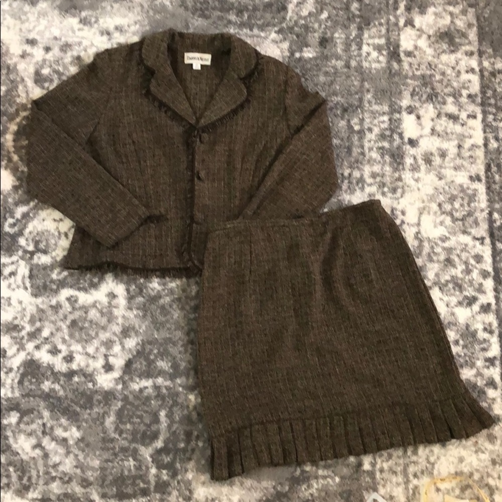 Danny & Nicole Fringe Skirt Suit Sz 14P